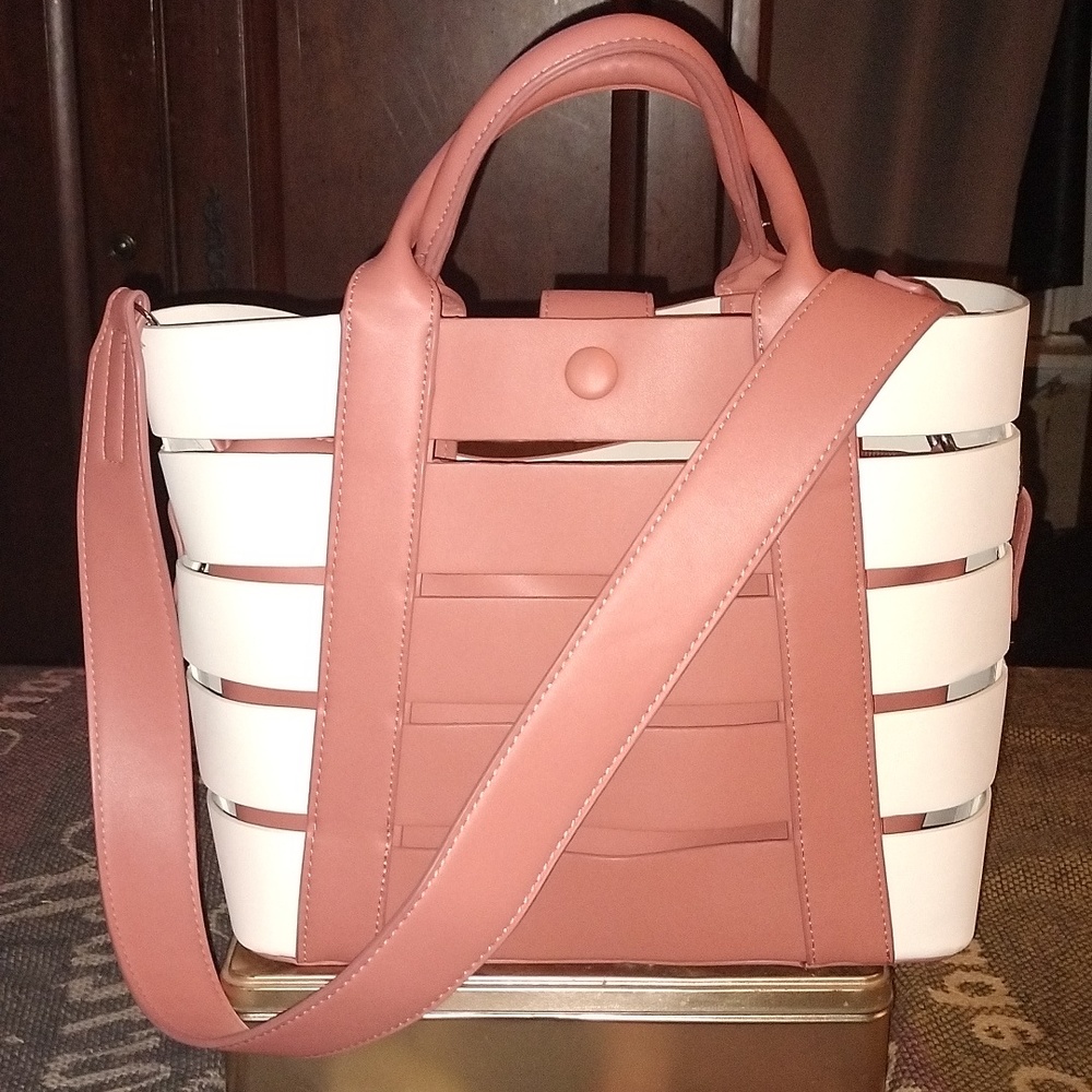 Madison West Gaushi Versatile Satchel Rhodium hardware